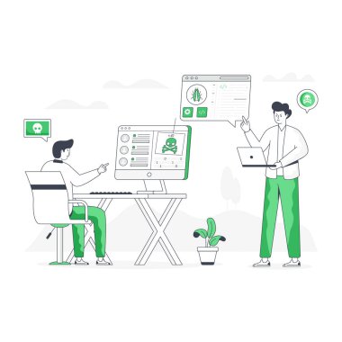 Web sitesi Tehdit modern tasarım, vektör illüstrasyonu