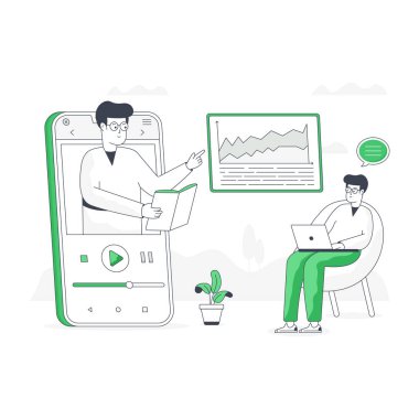 Çevrimiçi Sunum Modern Tasarım, vektör illüstrasyonu