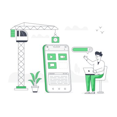 Uygulama Geliştirme Modern tasarım, vektör illüstrasyonu