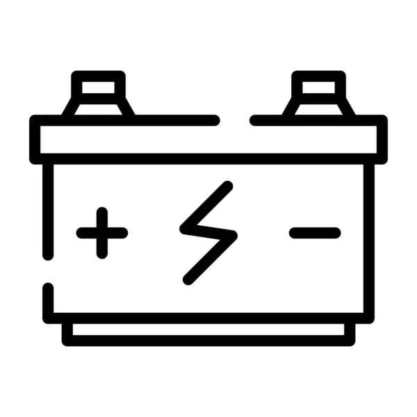 Wiederaufladbare Autobatterie Lineares Design Der Symbole — Stockvektor