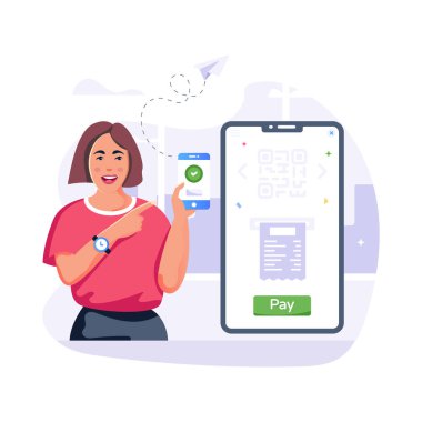 Qr Faturalama modern tasarım, vektör illüstrasyonu