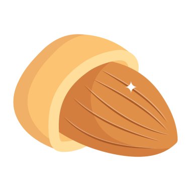 fındık badem ikonu. Düz stil. vektör illüstrasyonu