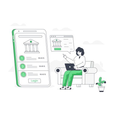 İş ve finans ikonu kavramının vektör illüstrasyonu