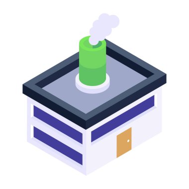 Bir benzin istasyonunun izometrik vektör çizimi