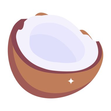 Hindistan cevizi meyvesi ikonu. Beyaz arkaplanda izole edilmiş web tasarımı için yumurta vektör simgelerinin izometriği