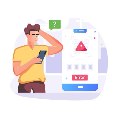 Qr Hata modern tasarım, vektör illüstrasyonu