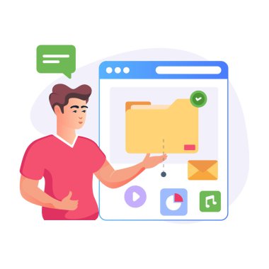 Veri Yönetimi modern tasarım, vektör illüstrasyonu