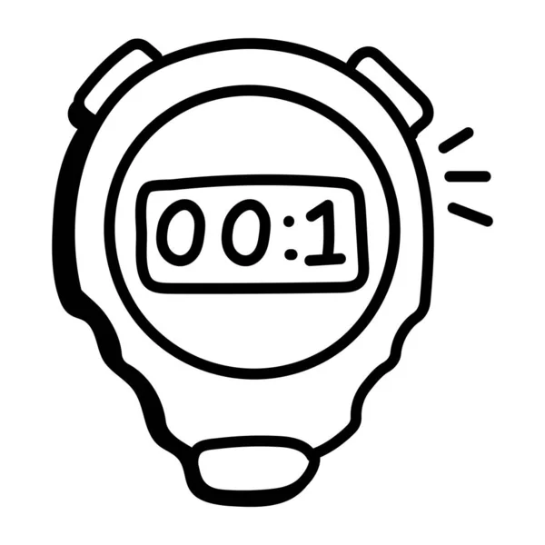 Beginn Ist Uhr Umriss Stoppuhr Vektor Symbol Für Web Design — Stockvektor