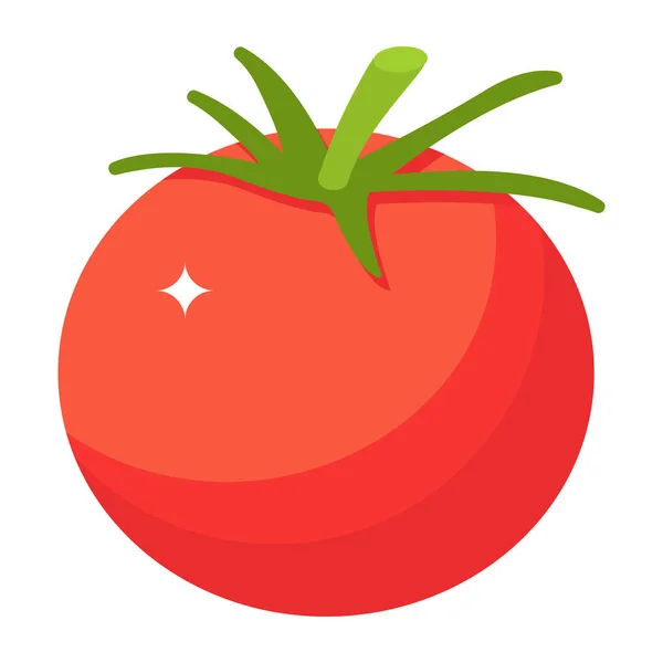 トマトのアイコン ウェブのための赤唐辛子のベクトルのアイコンのフラットイラスト — ストックベクタ