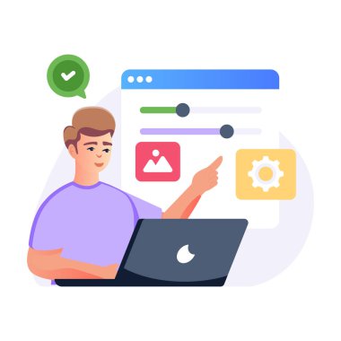 Web Ayarları modern tasarım, vektör illüstrasyonu