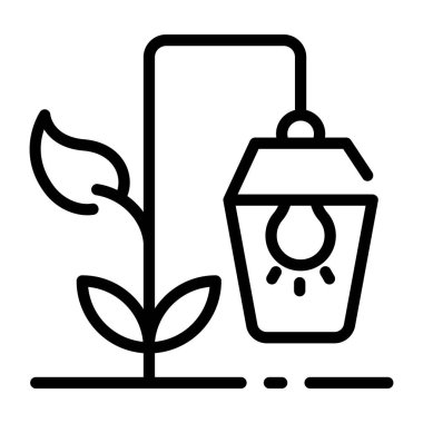 Eko ışığın doğrusal simge tasarımı