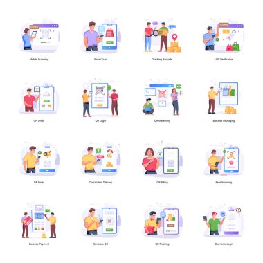 Bir konferans odasında çalışan iş adamları. düz dizayn. vektör illüstrasyonu
