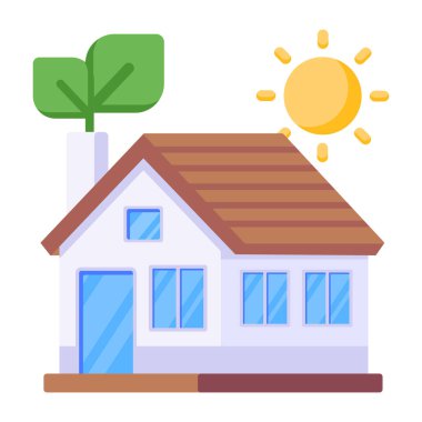 Eko Ev modern tasarım, vektör illüstrasyonu