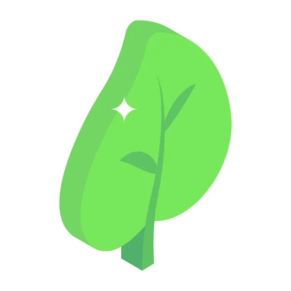 Icono Hoja Verde Sobre Fondo Blanco Ilustración Vectorial — Vector de stock