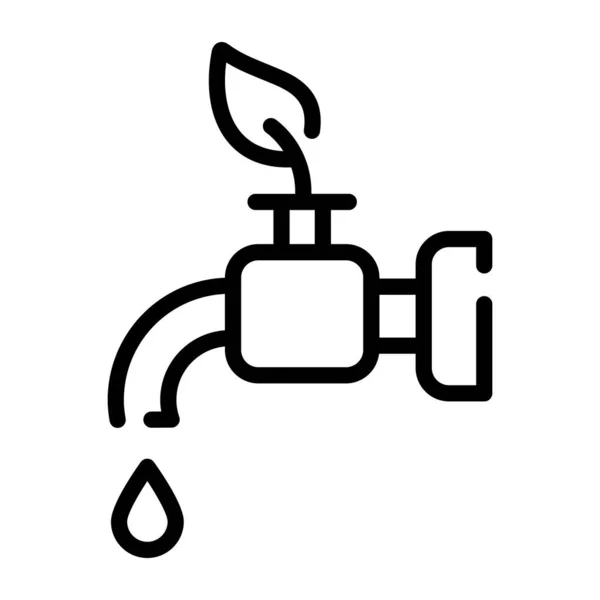 Agua Grifo Icono Vector Señal Línea Delgada Ilustración Símbolo Contorno — Archivo Imágenes Vectoriales