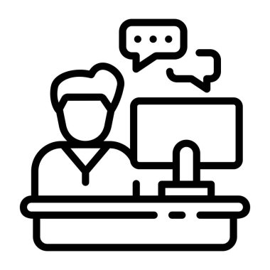 çevrimiçi sohbet vektörü simgesi