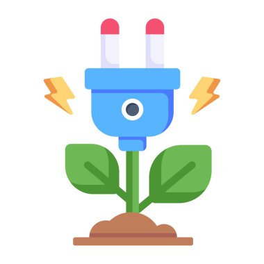 enerji ve bitki vektör simgesi kolayca değiştirilebilir