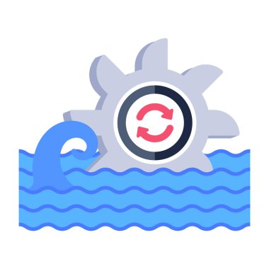 Geri dönüşüm, su ikonu vektör illüstrasyonu