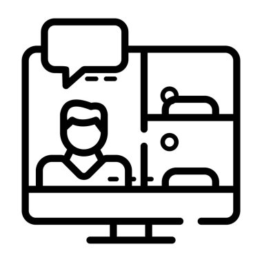 Çevrimiçi Buluşma Modern tasarım, vektör illüstrasyonu