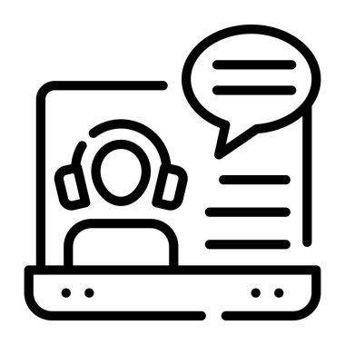 sohbet vektörü ince çizgi simgesi