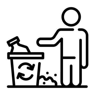 trash bin icon vector. thin line sign. isolated contour symbol illustration