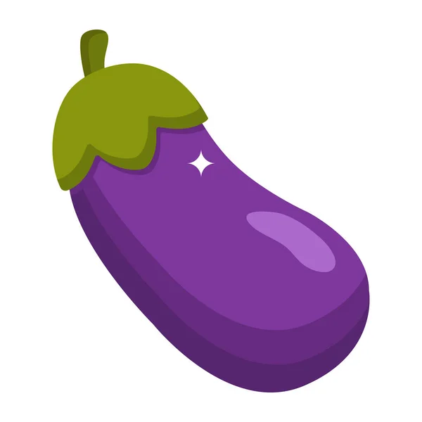 Eggplant Vegetable Icon Cartoon Fresh Vegetables Vector Illustration Web Design — Stock Vector