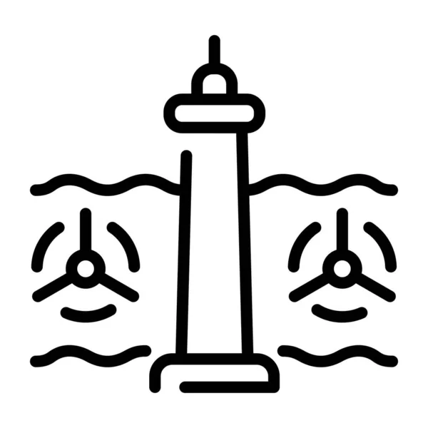 Ikona Rury Wodnej Zarys Ilustracji Ikon Wektorów Rafinerii Ropy Naftowej — Wektor stockowy