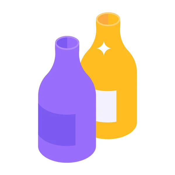 Ícone Garrafa Ilustração Plana Ícones Vetor Álcool Para Web — Vetor de Stock