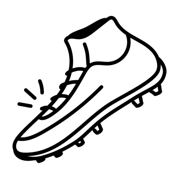 Ikona Buta Zarys Buty Sportowe Wektor Ilustracji Izolowany Białym Tle — Wektor stockowy