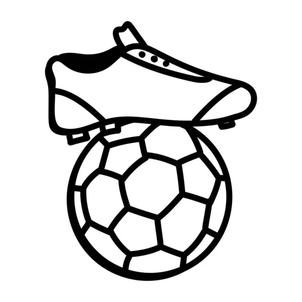 Football Ball Icon Outline Soccer Sport Vector Symbol Web Design — Stock Vector