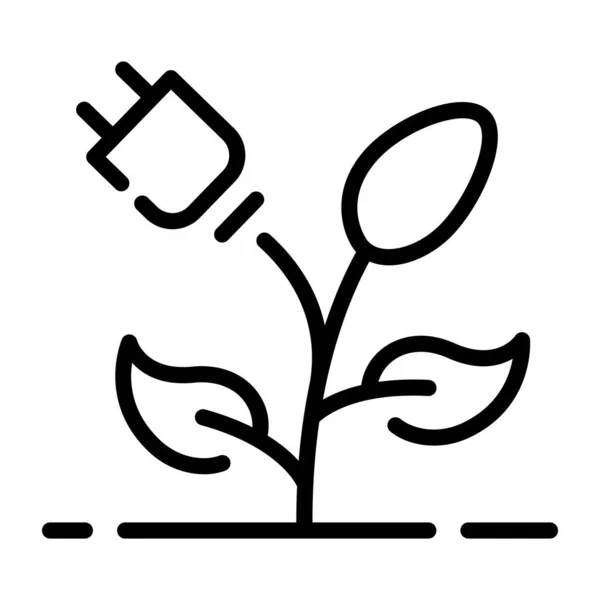 Növényi Ikon Vektor Vékony Vonal Jel Izolált Kontúr Szimbólum Illusztráció — Stock Vector