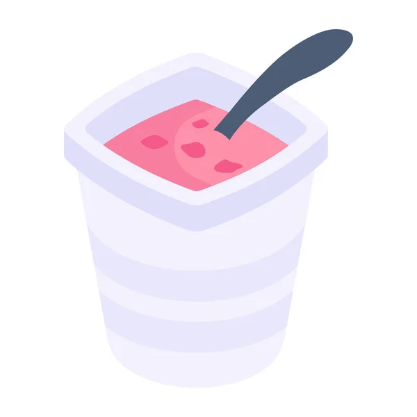 Yogurt Icona Web Semplice Illustrazione — Vettoriale Stock