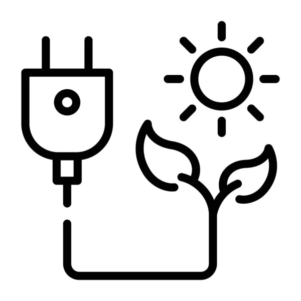 Energie Und Pflanzen Ikone Skizzenvektorillustration — Stockvektor