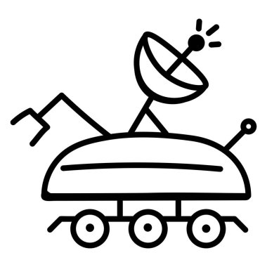 Uzay gemisi. Web simgesi basit illüstrasyon