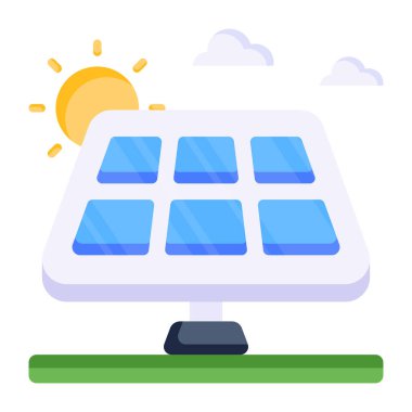 Güneş enerjisi paneli. Vektör illüstrasyonu