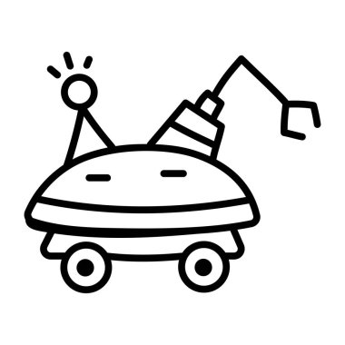 Robot ikon vektörü. İnce çizgi işareti. izole edilmiş sınır sembolü çizimi