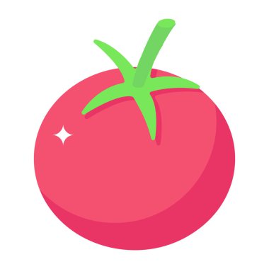 Domates ikonu. Web için kırmızı biber vektör simgelerinin düz çizimi