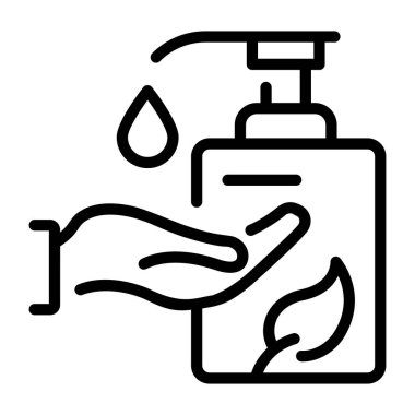 El yıkama ikonu vektörü. Taslak yıkama maskesi tabelası. izole edilmiş sınır sembolü çizimi