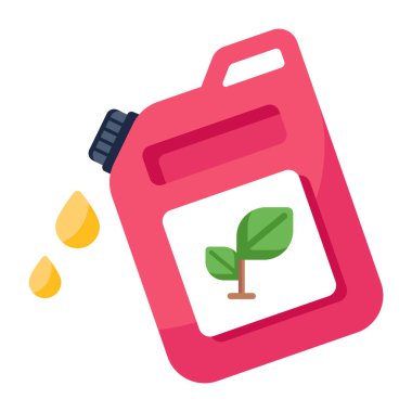 Yakıt ikonu olan bir bitkinin vektör çizimi