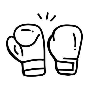 Boks eldiveni ikonu. Web için eldiven vektör simgelerine vurmanın özet çizimi