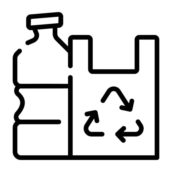 Recycler Icône Poubelle Contour Recyclage Déchets Vectoriel Illustration Symbole Pour — Image vectorielle