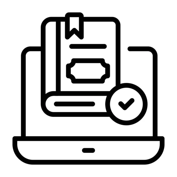 Laptop Com Livro Ilustração Vetorial — Vetor de Stock