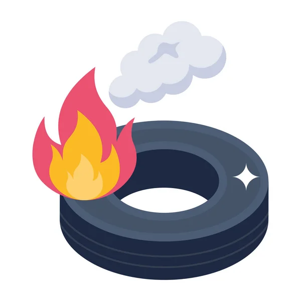 Feuerflammensymbol Isometrische Der Brennenden Lagerfeuer Vektorsymbole Für Webdesign Isoliert Auf — Stockvektor