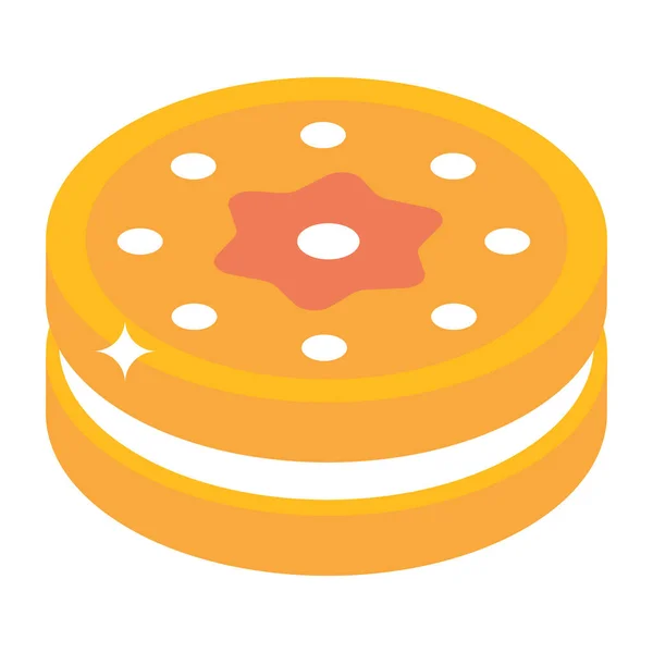 Delicioso Icono Donut Isométrico Los Iconos Vectoriales Panadería Para Diseño — Vector de stock