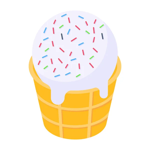 Tasty Ice Cream Vector Illustration — Stock Vector