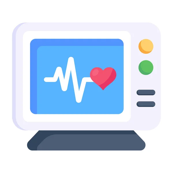 Heart Rate Icon Flat Illustration Heartbeat Vector Icons Web Design — Stock Vector