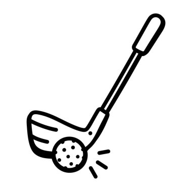 golf ekipmanı simgesi vektör illüstrasyon grafik tasarımı