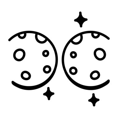 Moda tarzında izole edilmiş ay simgesi