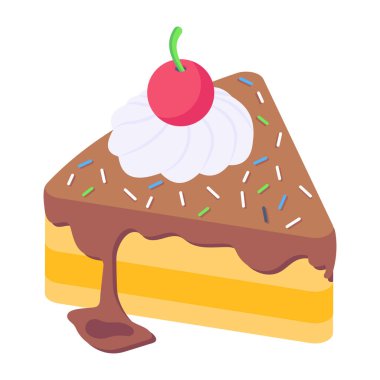 Pasta dilimi modern tasarım, vektör illüstrasyonu