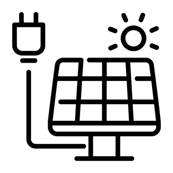 Ícone Painel Solar Delinear Ilustração Ícones Vetoriais Energia Para Web —  Vetores de Stock